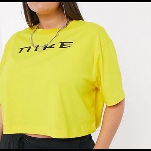 Nike Plus Yellow Oversized Crop T-Shirt
